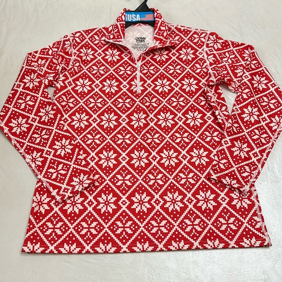 PolarMax (3) BASELAYER SET - Red Snowflake print - Picture 2 of 11